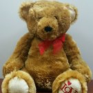 Light Brown Galerie's Teddy Bear with Red Ribbon Approximately 16"