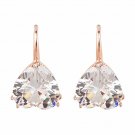 Vintage Ros Crystal Heart Cubic Zircon Dangle Earrings Summer Style for Women