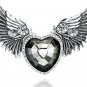 Vintage Punk Style Collar Statement Necklace Love Heart & Angel Wings Pendants
