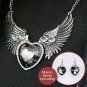 Vintage Punk Style Collar Statement Necklace Love Heart & Angel Wings Pendants