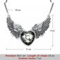 Vintage Punk Style Collar Statement Necklace Love Heart & Angel Wings Pendants