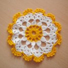 small white yellow doily