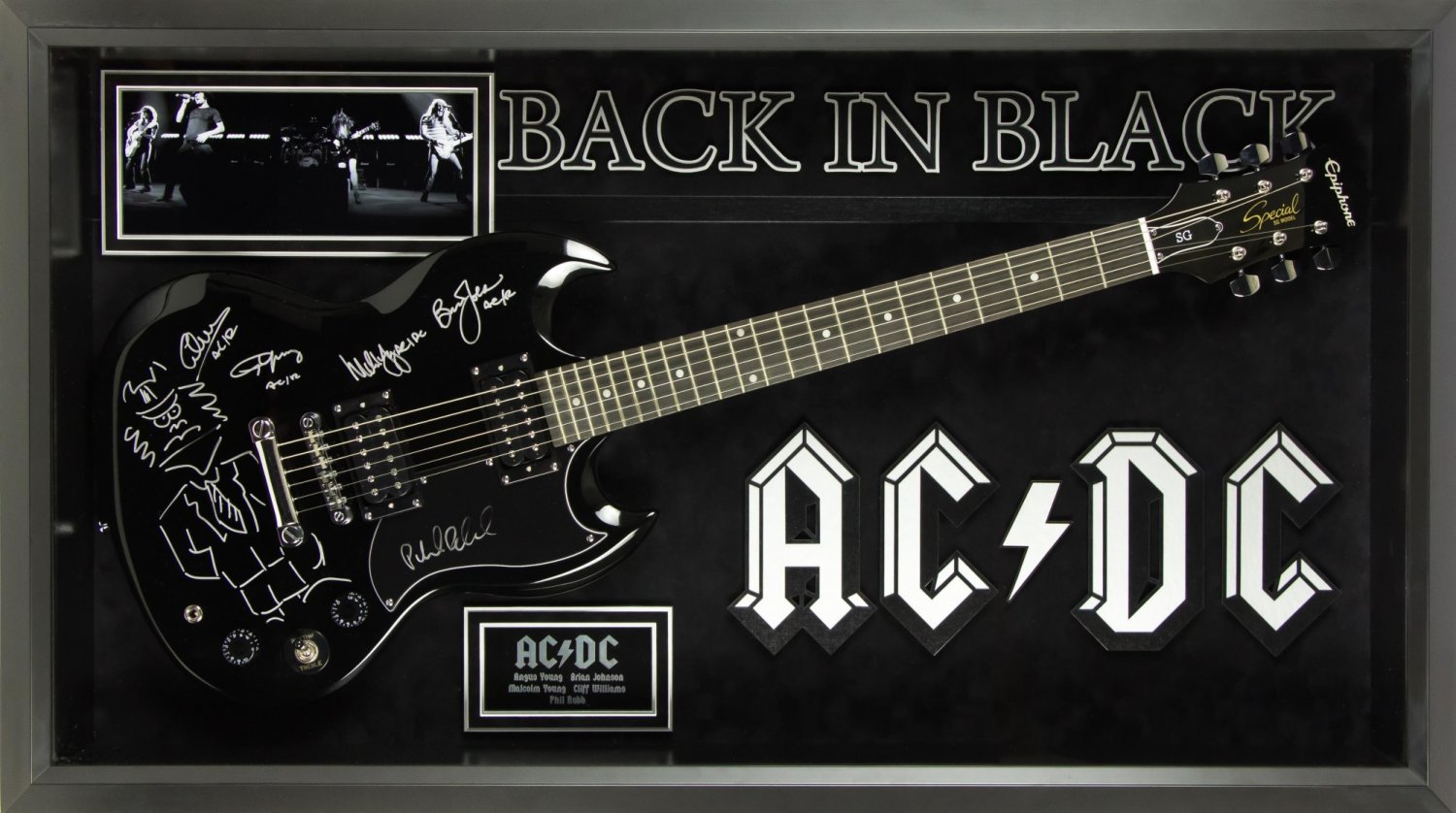 Backing black. Гитара Thunder черная AC DC. AC/DC 