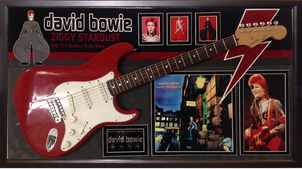 David Bowie Signed Guitar Ziggy Stardust Custom Framed