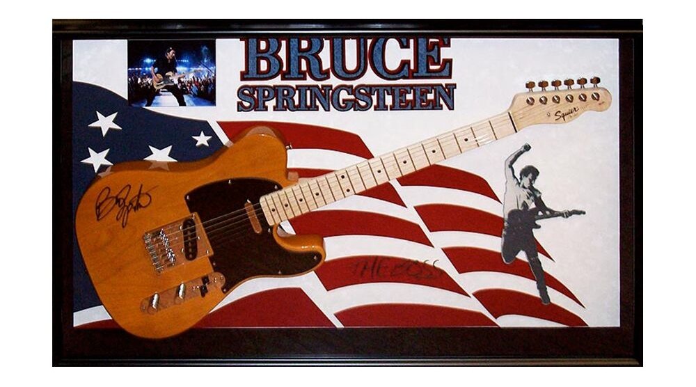 Bruce Springsteen Signed Guitar Custom Framed