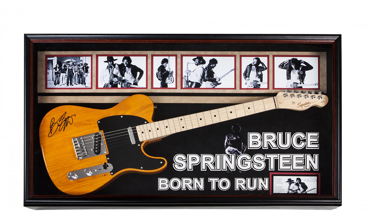 Bruce Springsteen Signed Guitar Born to Run Custom Framed