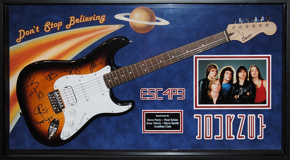Journey Signed Guitar Don't Stop Believing Custom Framed