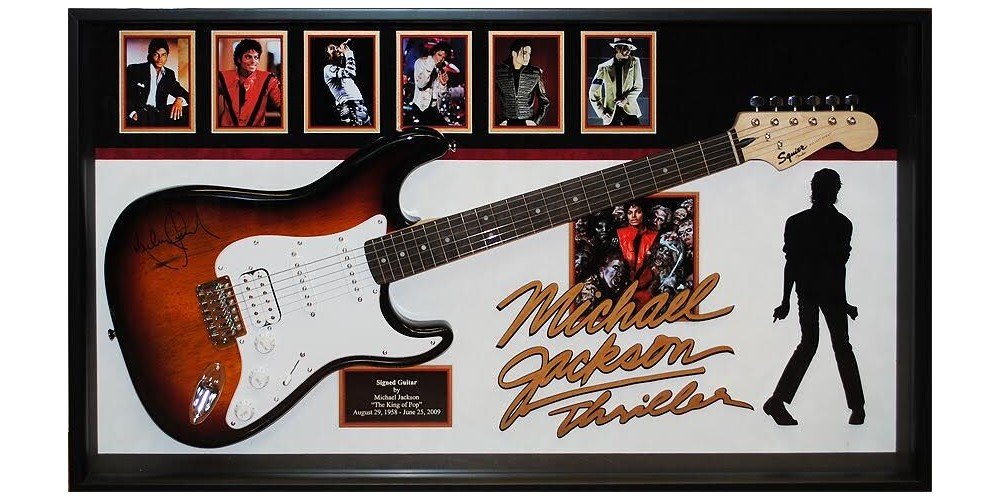 Michael Jackson Thriller Signed Guitar Custom Framed
