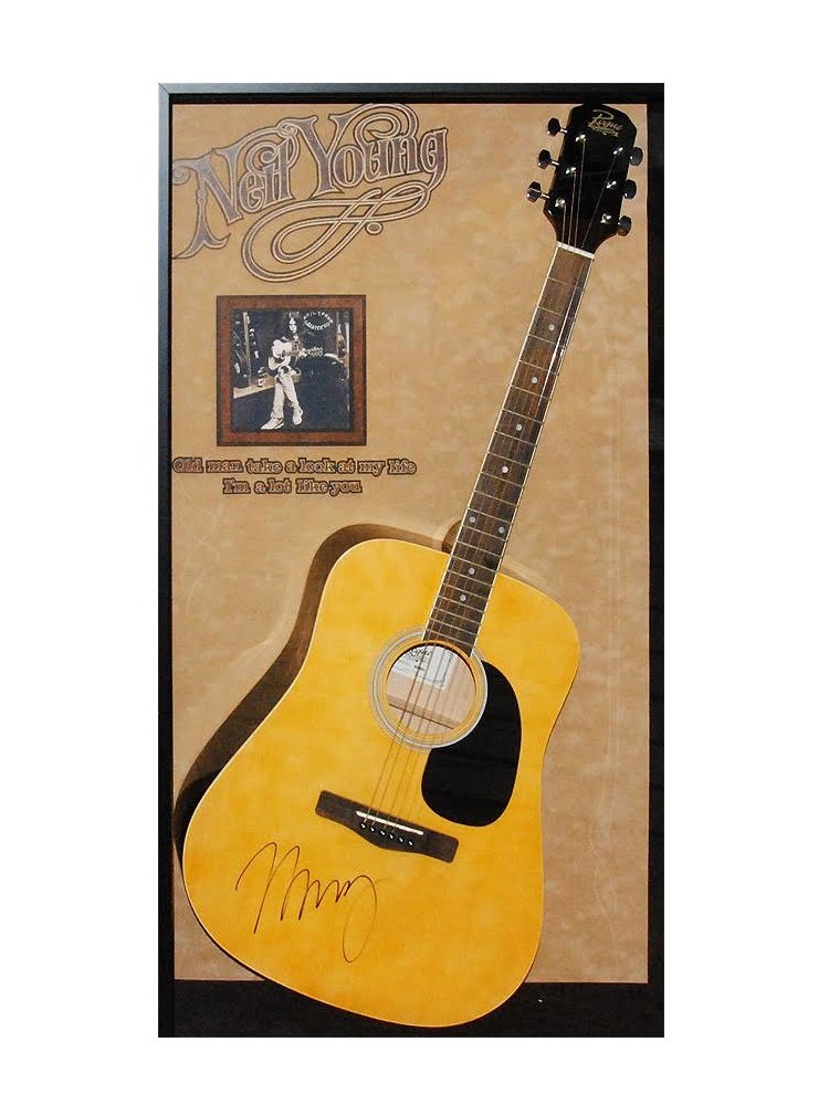 Neil Young Signed Acoustic Guitar Custom Framed