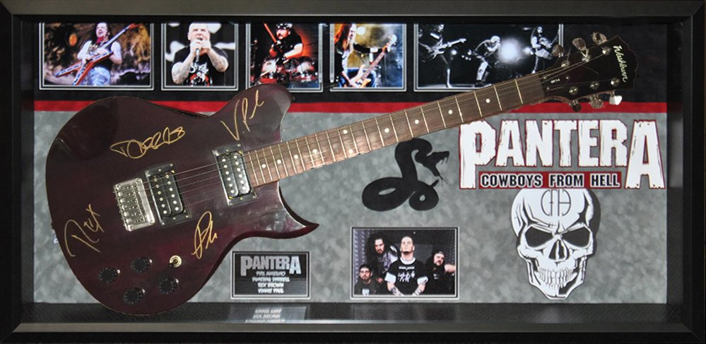 Pantera Signed Guitar Cowboys from Hell Custom Framed