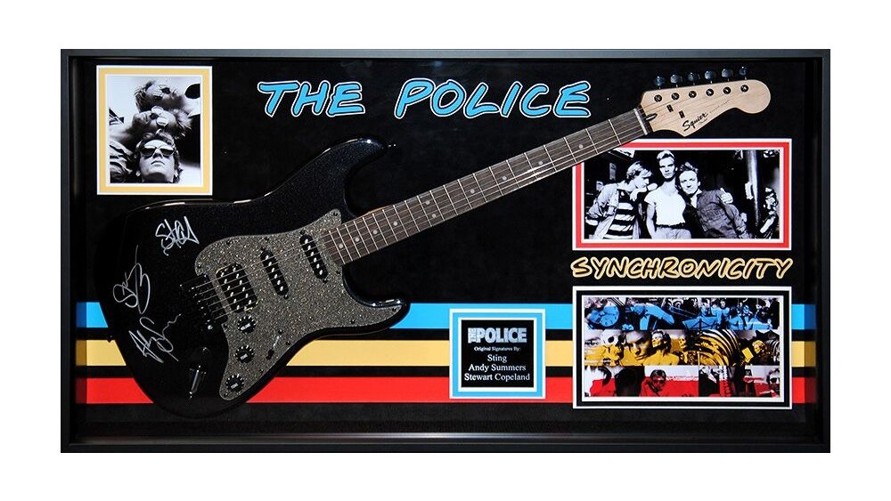 The Police Signed Guitar Synchronicity Custom Framed