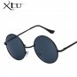 XIU Sunglasses Men Women Round Steampunk Glasses Metal Brand Designer Sunglasses UV400