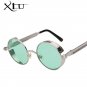 Gothic Steampunk Mens Sunglasses Coating Mirrored Sunglasses Round Circle Sun glasses Retro Vintage 