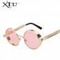 Gothic Steampunk Mens Sunglasses Coating Mirrored Sunglasses Round Circle Sun glasses Retro Vintage 