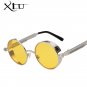 Gothic Steampunk Mens Sunglasses Coating Mirrored Sunglasses Round Circle Sun glasses Retro Vintage 