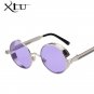 Gothic Steampunk Mens Sunglasses Coating Mirrored Sunglasses Round Circle Sun glasses Retro Vintage 