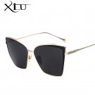 New Fashion Cat Eye Sunglasses Women Designer Mirror Sun Glasses Metal Glasses Women Brand Design Hi