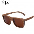 XIU Square Zebra Wood Sunglasses Men POLARIZED Flash Mirror Fashion Glasses Brand Designer Women Vin