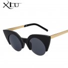 Italy Brand Designer 2017 New Half Metal Frame Sunglasses Women Retro Summer Style Sunglass Fashion 