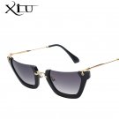 XIU Fashion Women Cat Eye Sunglasses Classic Brand Designer Semi-Rimless Butterfly Sunglasses Butter