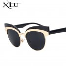 XIU New Brand Design Cat Eye Sunglasses Fashion Women Cateye Metal Sunglasses Luxury Quality Oculos 