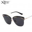 XIU Fashion Women Rimless Cat Eye Sunglasses Classic Brand Designer Square Shades Sun glasses Coatin