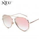 XIU NEW 2017 Oversized Sunglasses Women Flat Lens Metal Sun glasses Brands Fashion Glasses Female Ga
