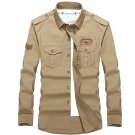 Military Uniform Men's Shirt 2017 New Leisure summer Men's Shirt Beige Military