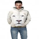 Cute White Lion Coat Fashion New 3D Printing Hoodies Hedging European Style Male / Female Hoodies