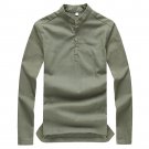 Long Sleeve Linen Shirt Solid Color Spring/Summer New Men's Leisure Camisa Cozy Korean Version Shirt