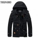 Men Winter Military Jacket New Solid Euramerican Style Plus velvet Coat Thicken Warm Male Hooded Mil