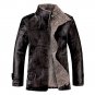 Black Brown Leather Jacket Men 2015 New Fashion Leisure Faux Leather Jacket Turn-down Collar  Brown 