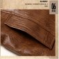 Black Brown Leather Jacket Men 2015 New Fashion Leisure Faux Leather Jacket Turn-down Collar  Brown 
