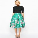 Green  Black Explosion models Pleated Skirt Black Euramerican style Digital Printing Pompon Skirts F