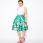 Green  Black Explosion models Pleated Skirt Black Euramerican style Digital Printing Pompon Skirts F