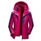 Female Two-piece Winter Jacket 2017 New Hot Selling Stand Collar Jackets Hooded Big Yards Windproof 