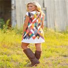 Vestido Corto Geometric Summer Dress 2017 New Fashion Short Sleeve O-Neck Dress Digital Printing Min