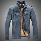 Washed Leather Men Jackets Autumn And Winter 2017 New Hot Plus Velvet 3XL Zipper Stand Collar Men's 