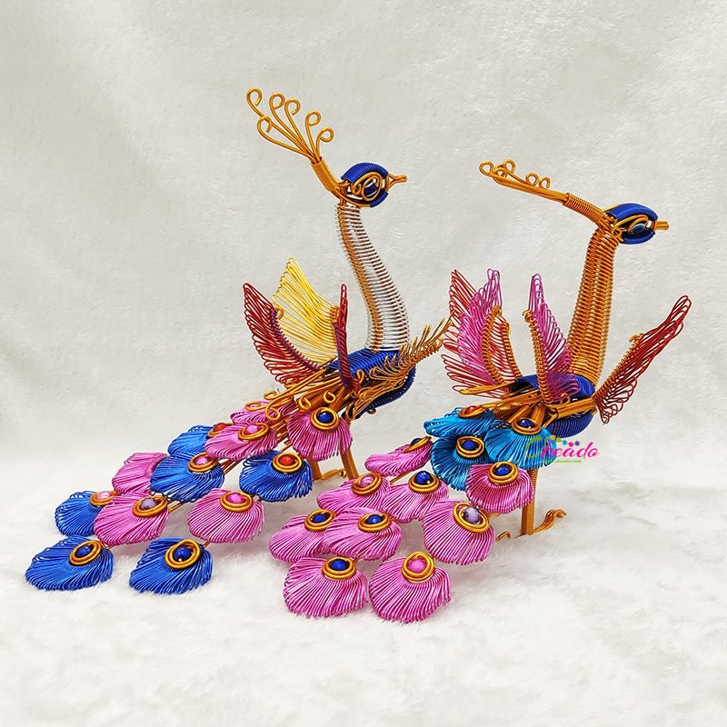 Wire Peacock | Peacock Figurines | Wire Art Sculpture | Bird Ornament Statue | Wire Craft Supplies