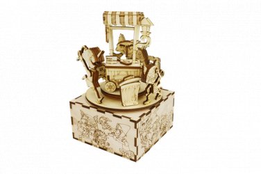 The Cat & Fox- PINOCCHIO 3D Mechanical Wooden Model and Chiming Box