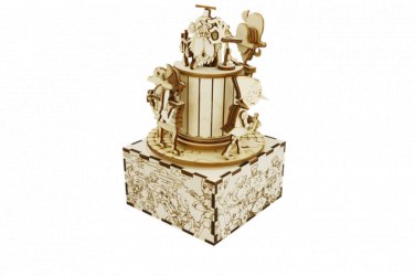 PINOCCHIO & The CARABINIERI -3D Mechanical Wooden Model and Chiming Box