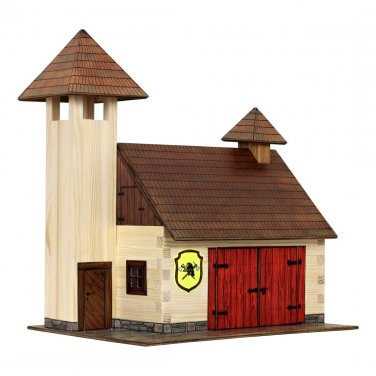 The FIRE STATION (WALACHIA) 3D Wooden Construction Kit for kids