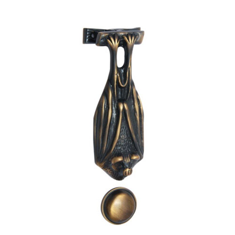 ""Bat"" Antique Brass Door Knocker - Antique Brass