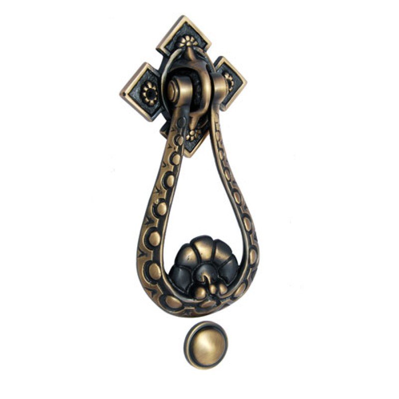 ""Dalphon"" Decorative Brass Door Knocker - Antique Brass
