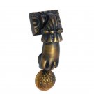 ""Hand Ball"" Antique Brass Door Knocker - Antique Brass