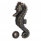 ""Sea Horse"" Antique Brass Door Knocker - Antique Brass