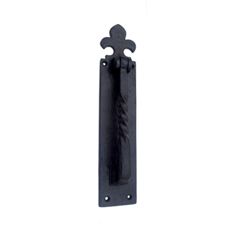 ""Abishalom"" Black Antique Iron Door Knocker -  Black Powdercoated