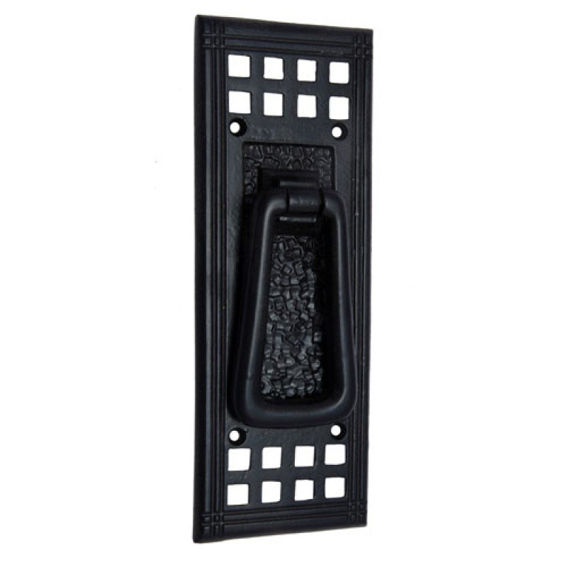 ""Joppa"" Black Antique Iron Door Knocker - Black Powdercoated