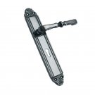 ""Judah"" Brass Door Handle with Plate - Black Nickel