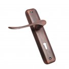 ""Perez"" Brass Door Handle with Plate -  Antique Copper